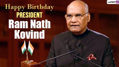 Happy Birthday, President Ram Nath Kovind: Messages And Wishes to Share as WhatsApp DP, Facebook Status, Greeting Photos, Tweet to Wish The President of India as He Turns 75