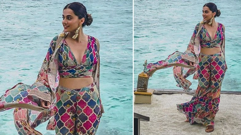 Yo or Hell No? Taapsee Pannu's Colourful Sharara Set by Varun Bahl 