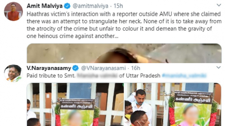 BJP IT Chief Shares Video of Hathras Rape Victim, Congress CM Discloses Identity and Pays Tribute Using Fake Image; Know What Law Says on Protecting Identity of Victims