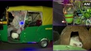 Auto With a View! Bhubaneshwar Rickshaw Driver Converts Vehicle Into a Garden With Plants, Fish, Birds and Rabbits Inside (Check Pics)