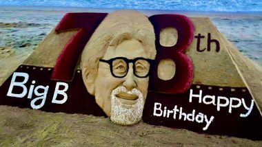 Sudarsan Pattnaik Creates A Phenomenal Sand Art To Wish Amitabh Bachchan On His 78th Birthday!