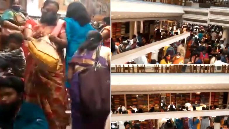 Chennai's Kumaran Silks Saree Store Sees Huge Crowds to Buy Old Stocks, Shop Sealed After Video of No Social Distancing and Violation of COVID-19 Protocol Goes Viral