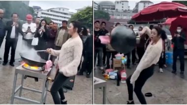 Woah! Woman's Noodle Making Skills While Dancing Vigorously With the Wok on Opa Gangnam Style Have Amazed the Internet! (Watch Viral Video)