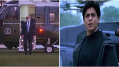Donald Trump's Return to White House in Helicopter is Reminding People of K3G Scene of Shah Rukh Khan's Arrival and It's The Funniest Crossover You Will See! (Watch Viral Video)