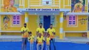 Die-Hard MS Dhoni Fan Gopikrishnan in Tamil Nadu's Cuddalore District Paints His Home Yellow with CSK Logo, Makes Thala&rsquo;s Portrait on Wall