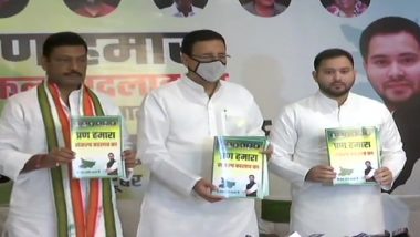 Bihar Assembly Elections 2020: Mahagathbanthan Releases Poll Manifesto, From Promising to Provide 10 Lakh Jobs to Assurance to Scrap Farm Laws; Key Highlights of Poll Promises