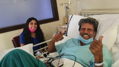 Kapil Dev on Road to Recovery, Flashes Double Thumbs Up Sign After Emergency Angioplasty (View Photo)
