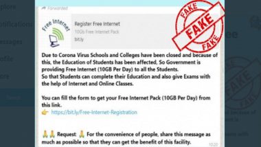 Free Internet Being Provided to Students For Online Education And Exams? PIB Fact Check Debunks Fake WhatsApp Message