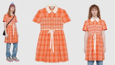 Gucci Launches Orange Tartan Dress With Bow for Men at £1700 to ‘Fight Toxic Stereotypes’ of ‘Masculine Gender Identity’, Netizens Divided Over The Outfit (See Pictures)