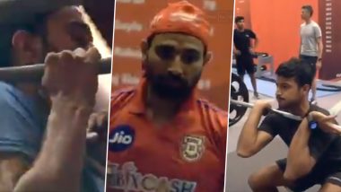 KL Rahul, Mayank Agarwal, Mohammed Shami and Other KXIP Players Sweat It Out in Gym Ahead of Clash With Mumbai Indians in Dream11 IPL 2020 (Watch Video)