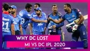 Mumbai vs Delhi IPL 2020: 3 Reasons Why Delhi Lost To Mumbai