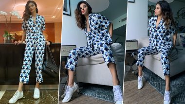 Mouni Roy Is Sporty Chic in an Abstract Printed Pantsuit!