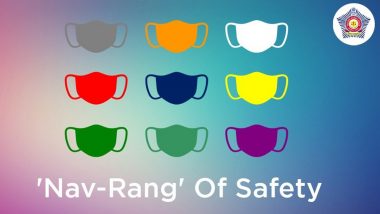 Navratri 2020 Colours-Inspired Facemasks & Dates: Mumbai Police Advises to Stay Fashionable With 'Nav-Rang' of Safety on Each Day of Sharad Navaratri