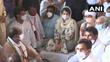 Hathras Case: Priyanka Gandhi Attends Prayer Meeting For Victim at Maharishi Valmiki Temple