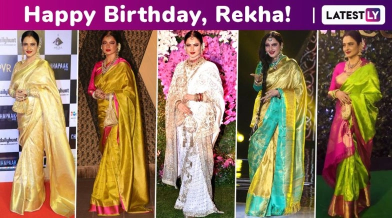 Rekha Birthday Special: Giving Us a Reason to Stare, Reigning That Infinite Love for Six Yards!