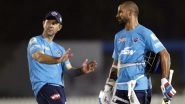Shikhar Dhawan Heaps Praises on Ricky Ponting Ahead to RR vs DC IPL 2020 Match, Calls Delhi Capitals Head Coach &lsquo;Encouraging and Helpful&rsquo; (View Post)