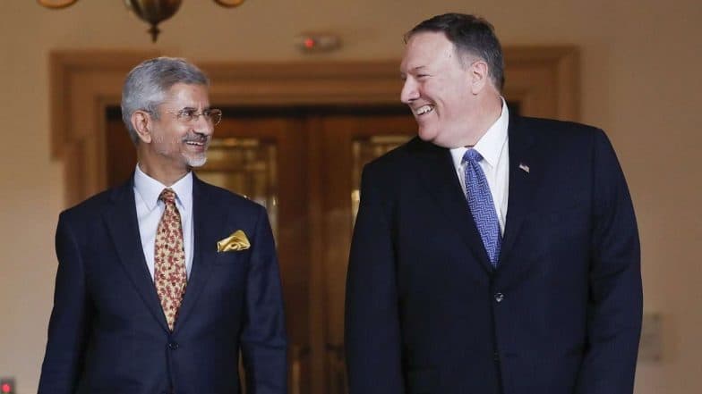 India-US 2+2 Ministerial Dialogue on October 27; Mike Pompeo, Mark Esper to Hold Talks With S Jaishankar and Rajnath Singh India-US 2+2 Ministerial Dialogue on October 27; Mike Pompeo, Mark Esper to Hold Talks With S Jaishankar and Rajnath Singh
