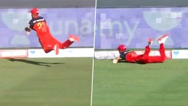 Shahbaz Ahmed Takes Stunning Catch to Dismiss Steve Smith During RR vs RCB Match in IPL 2020, Netizens Hail Royal Challengers Bangalore Debutant’s Fielding Effort (Watch Video)
