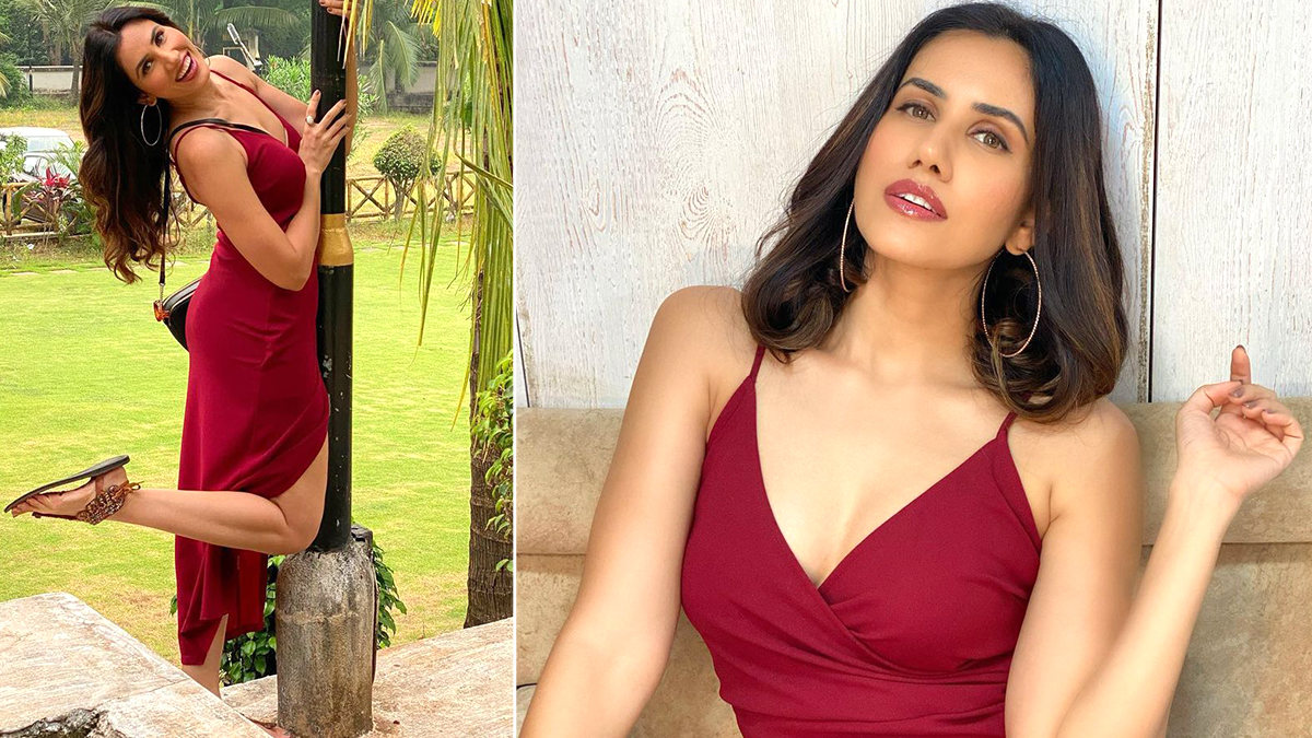 Sonnalli Seygall Is Back to the Chaotic Shoot Life With a Red Hot  Thigh-High Slit Gown! | 👗 LatestLY