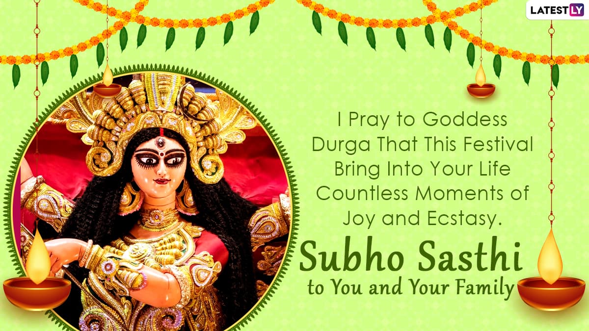 Subho Maha Sasthi 2021 Greetings Wishes And Hd Images Send Happy Durga Puja Whatsapp Stickers 0121