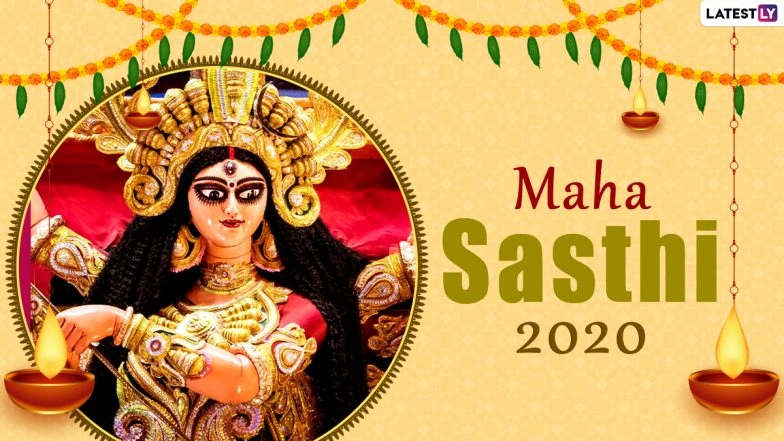 Subho Maha Sasthi 2020 Wishes & Photos: Happy Durga Puja Images, Greetings Written in Bengali, Pictures, Wallpapers and WhatsApp Stickers to Send to Loved Ones