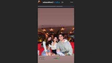 Suhana Khan Strikes a Cute Pose with Cousin Alia Chhiba and Brother Aryan Khan! (View Pic)