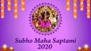 Subho Saptami 2020 Messages in Bengali: Wish Happy Durga Puja With WhatsApp Stickers, Facebook Status, Maa Durga HD Images and GIF Greetings