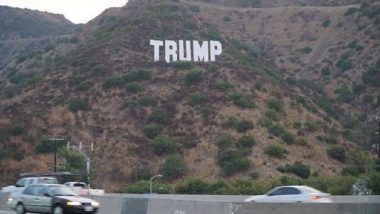 Hollywood-Style 'Trump' Sign That Emerged in California Taken Down Citing 'Traffic Hazard'