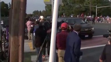Donald Trump Leaves Hospital Briefly to Greet Supporters Outside, US President's Visit Came Shortly After He Promised His Supporters a 'Surprise'; Watch Video