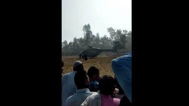 IAF Chopper Makes Precautionary Landing in West Uttar Pradesh's Saharanpur, Watch Video