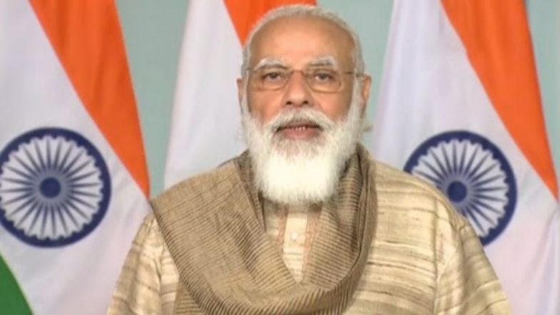 PM Narendra Modi Praises Two Singers Singing Folk Song of Lord Shiva (Watch Video)