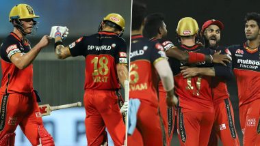 Virat Kohli Praises RCB Teammates for ‘Tremendous Effort’ During 82-Run Win Over KKR in Dream11 IPL 2020 (See Pics)