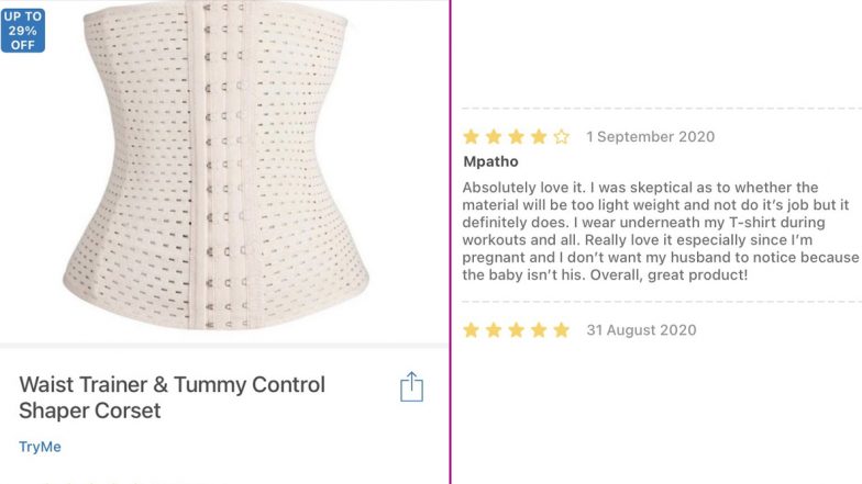 Woman Reviews Tummy Control Shaper Corset a 'Great Product' For Hiding Her Pregnancy Belly From Husband as The Child Isn't His! Twitterati Cannot Stop Laughing