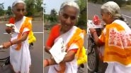 68-Year-Old Lady From Maharashtra is Cycling 2,200 Kms All Alone to Reach Vaishno Devi, Viral Video of Her Courage Proves Age is Just a Number!