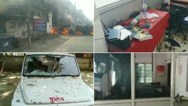 Munger Violence: Election Commission Seeks Removal of DM and SP, Police Hold March Against Vandalism; Congress Attacks Nitish Kumar Over Incident