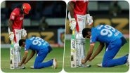 Ravichandran Ashwin Posts a Picture of Himself Tying Chris Gayle&rsquo;s Shoelaces During KXIP vs DC, IPL 2020, Caption of the Snap Will Make you ROFL!