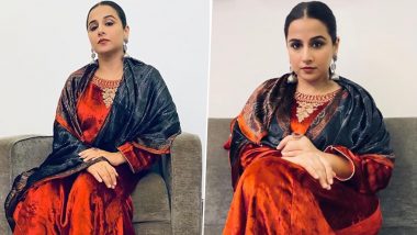 Vidya Balan Decks Up For Durgashtami Celebration and Her Red Velvet Suit is Making us Say 'Khoob Bhaalo' (View Pics)