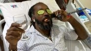 KXIP Batsman Chris Gayle Shares A Picture Of Himself 'Chilling' on the Hospital Bed, Says &lsquo;I Will Never Go Down Without A Fight&rsquo; (See Pics)