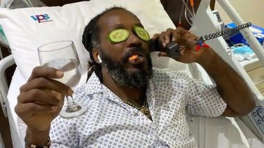 KXIP Batsman Chris Gayle Shares A Picture Of Himself 'Chilling' on the Hospital Bed, Says ‘I Will Never Go Down Without A Fight’ (See Pics)