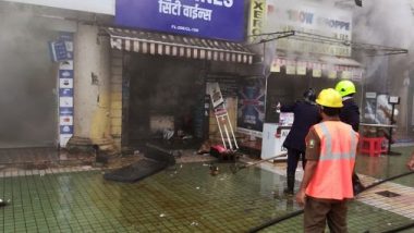 Thane Fire: 6 Shops Gutted in Blaze at Arcadia Shopping Center in Hiranandani Estate, No Casualty Reported, Firefighting Underway