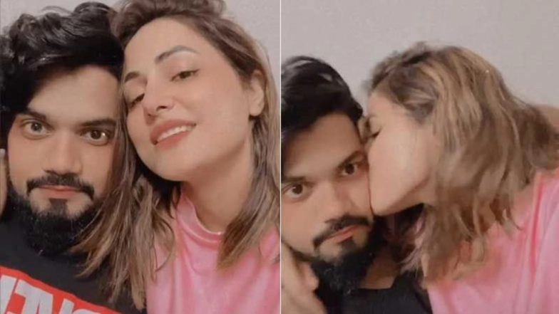 Hina Khan Kisses Boyfriend Rocky Jaiswal as They Reunite After Bigg Boss 14 (See Pics)