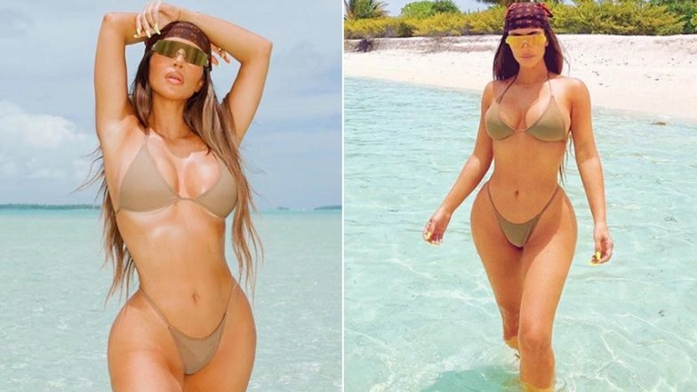 Kim Kardashian Sizzles in her Gold Bikini and Makes 40 Look Like the New 20