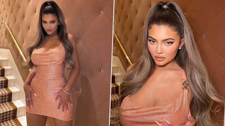 Kylie Jenner's a Hot Mess in her Peach Sequined Outfit 