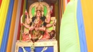 Durga Puja 2020: Idol of Goddess Durga Slaying COVID-19 Set Up in Hyderabad for Pujo