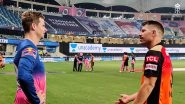 David Warner Catches Up With Steve Smith After RR vs SRH, IPL 2020, Rajasthan Royals Share Snaps on Social Media