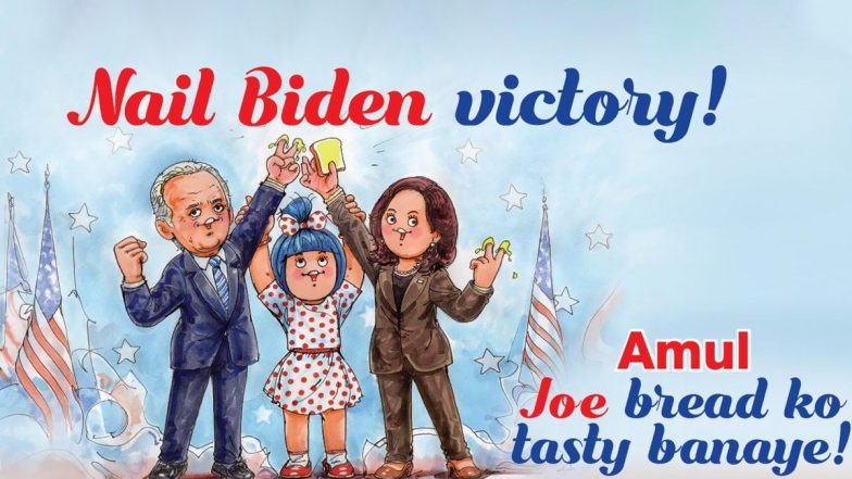 ‘Nail Biden Victory!’ Amul’s Topical Ad Celebrates Joe Biden & Kamala Harris’ Victory in the US Presidential Election 2020 & the Pic is As Quirky As Always!