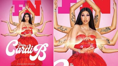 Cardi B Embodies Hindu Goddess Durga to Promote New Reebok Sneaker Collection but Indians Are Not Impressed! American Rapper’s ‘Bare-Bodied’ Cover Pic Receives Flak From Desi Twitterati