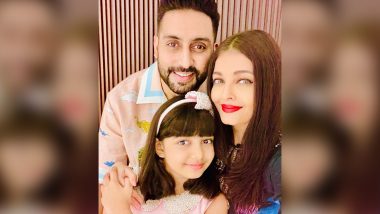 Abhishek Bachchan and Aishwarya Rai Bachchan Pose For Cute Selfies With Their ‘Darling Angel Aaradhya’ On Her Ninth Birthday! (View Pics)