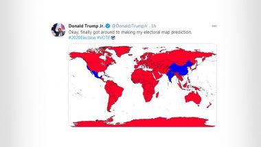 Donald Trump Jr Shares World Map Shaded in Red to Suggest Donald Trump's Victory in US Presidential Election 2020, Leaves India, China and Mexico in Blue