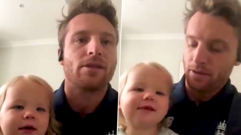 Jos Buttler’s Daughter Georgia Rose Interrupts England Cricketer’s Online Interview (Watch Viral Video)